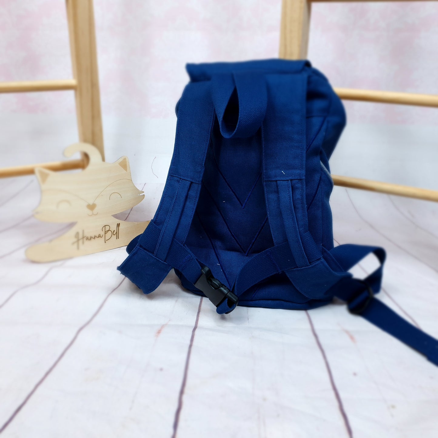 Rückansicht Handmaderucksack /Kindergartenrucksack mit optionalem Brustgurt