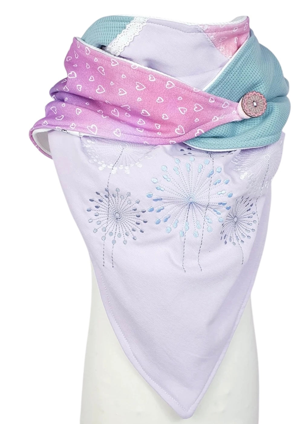 Damen Dreieckstuch romantisch verspielt mit Pusteblumenstickerei