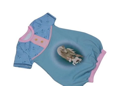 Einzelstück Ballontunika „Mutter & Fohlen“ - Größe 110 - Handgefertigt von HannaBell