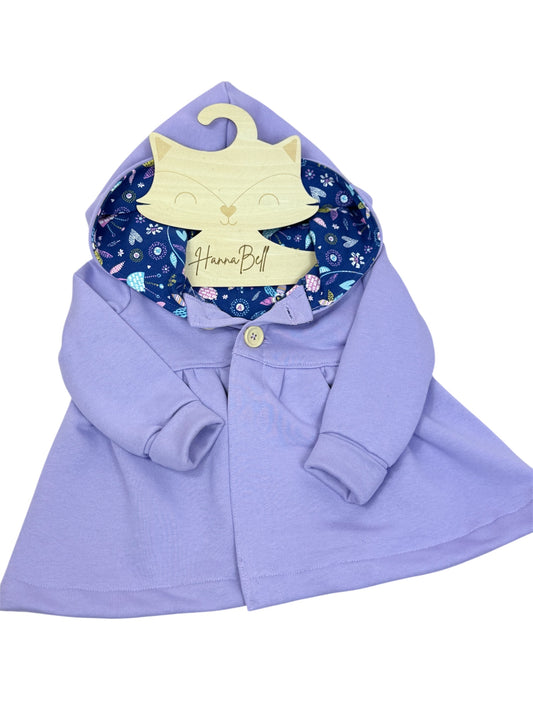 Frühlingsjacke handmade mit Knopfleiste und floraler Kapuze