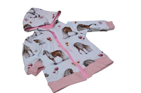 Babyjacke aus Sommersweat - Kapuze mit Innenfutter