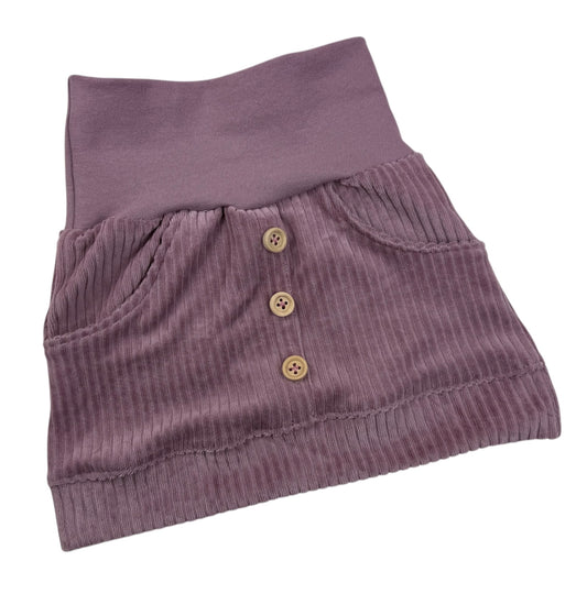 Handmade Rock aus GOTS zertifiziertem Cord mit Bauchbündchen und Saumabschluss sowie Seitentaschen