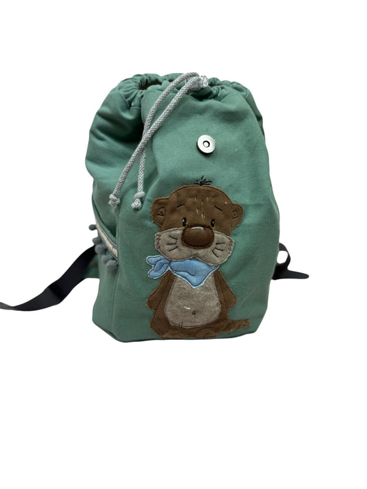 Detail Kordelzug unter Klappe am Otter‑Rucksack