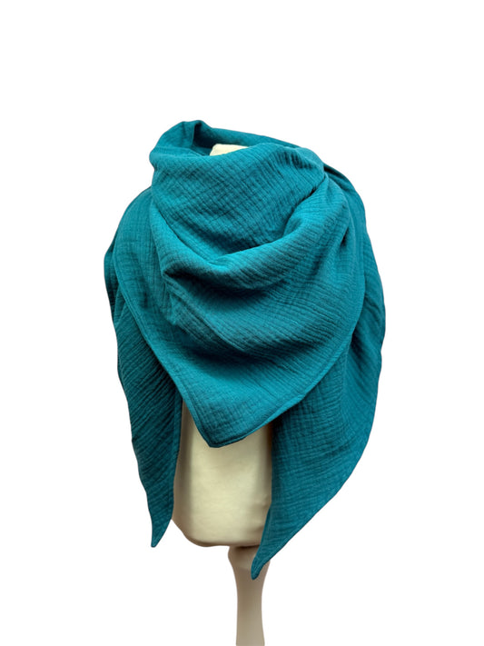 Fashion Accessoire in Petrol aus Musselin, zwei Größen verfügbar