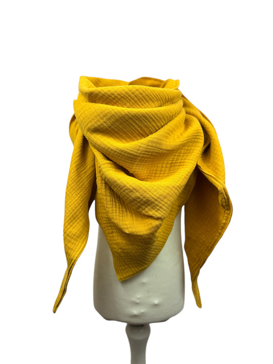 Damen Accessoire aus Musselin in Senf in zwei Größen