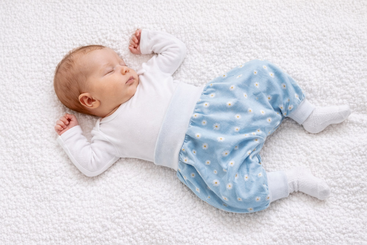 Bequeme Kinderhose mit Blumenmuster Größe 56 - 104