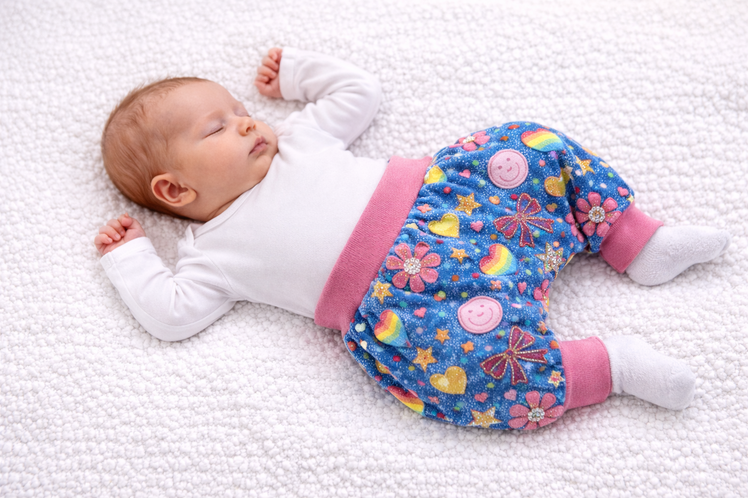 Bequeme Babyhose aus Sommersweat mit Herz- und Sternenmuster