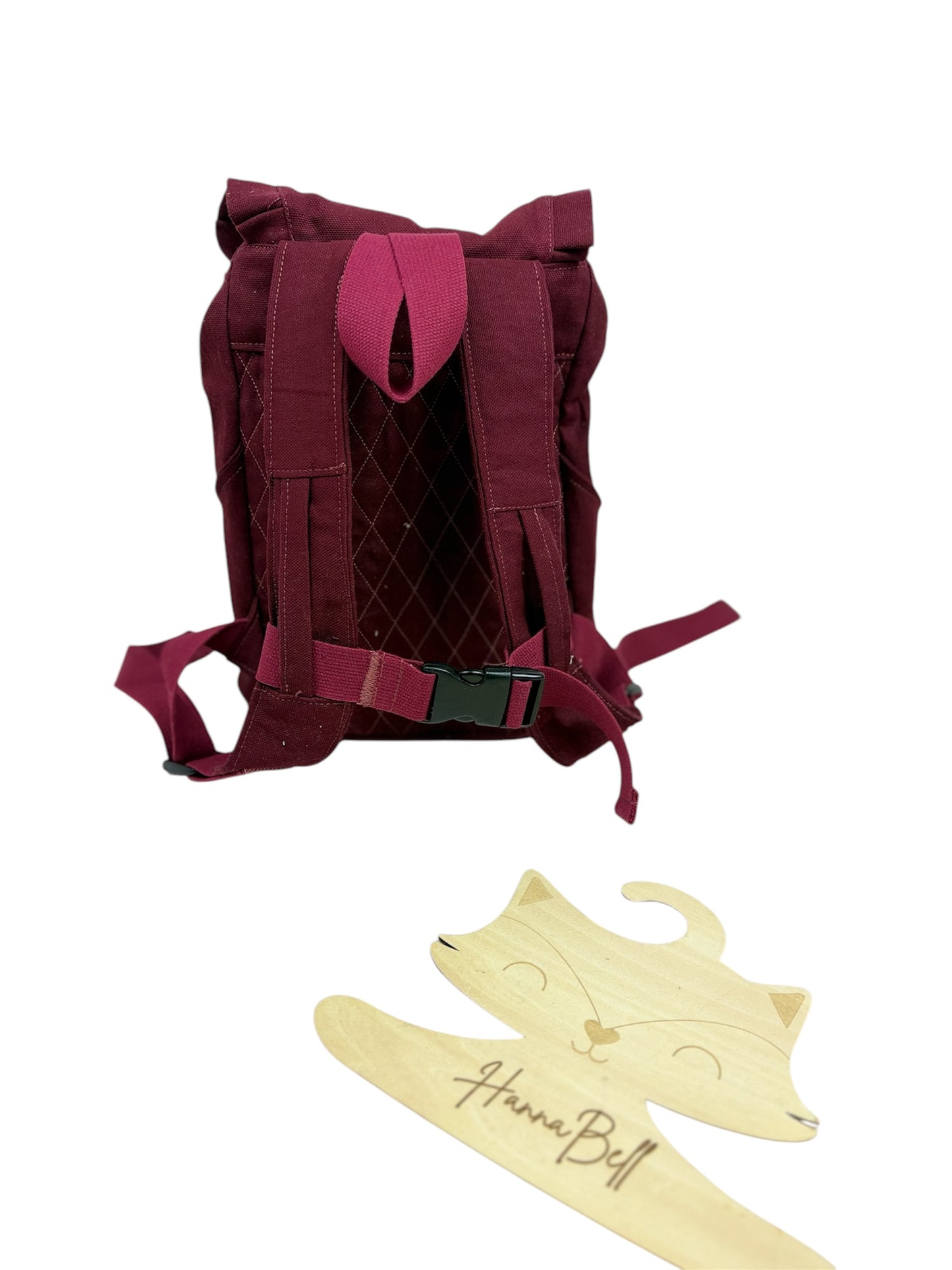 Kindergartenrucksack Bordeaux mit Boho-Eule – Personalisiert mit Wunschname