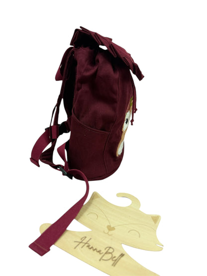 Kindergartenrucksack Bordeaux mit Boho-Eule – Personalisiert mit Wunschname