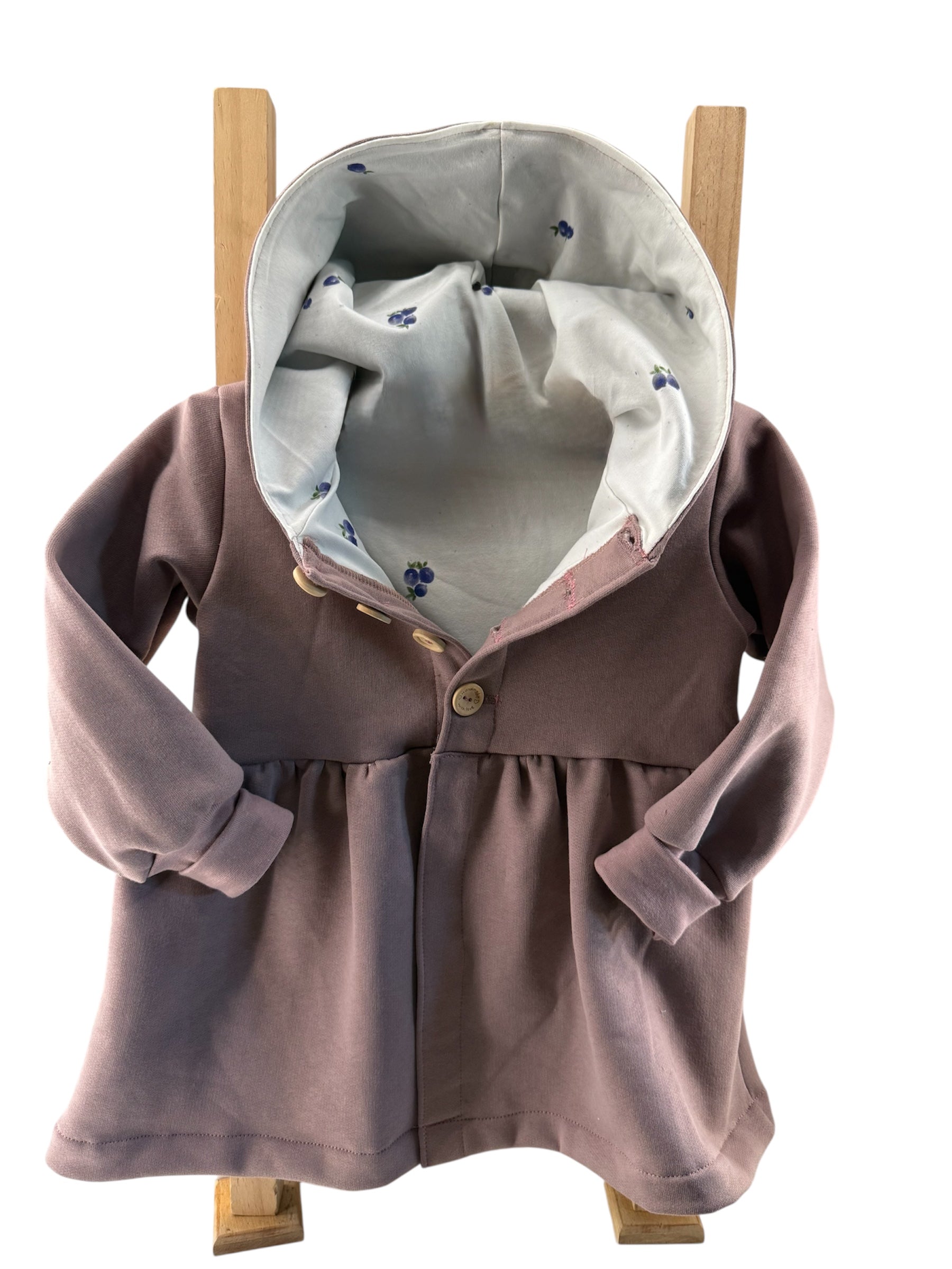 Kinder Sweatjacke rosa mit Tierstickerei auf dem Rücken